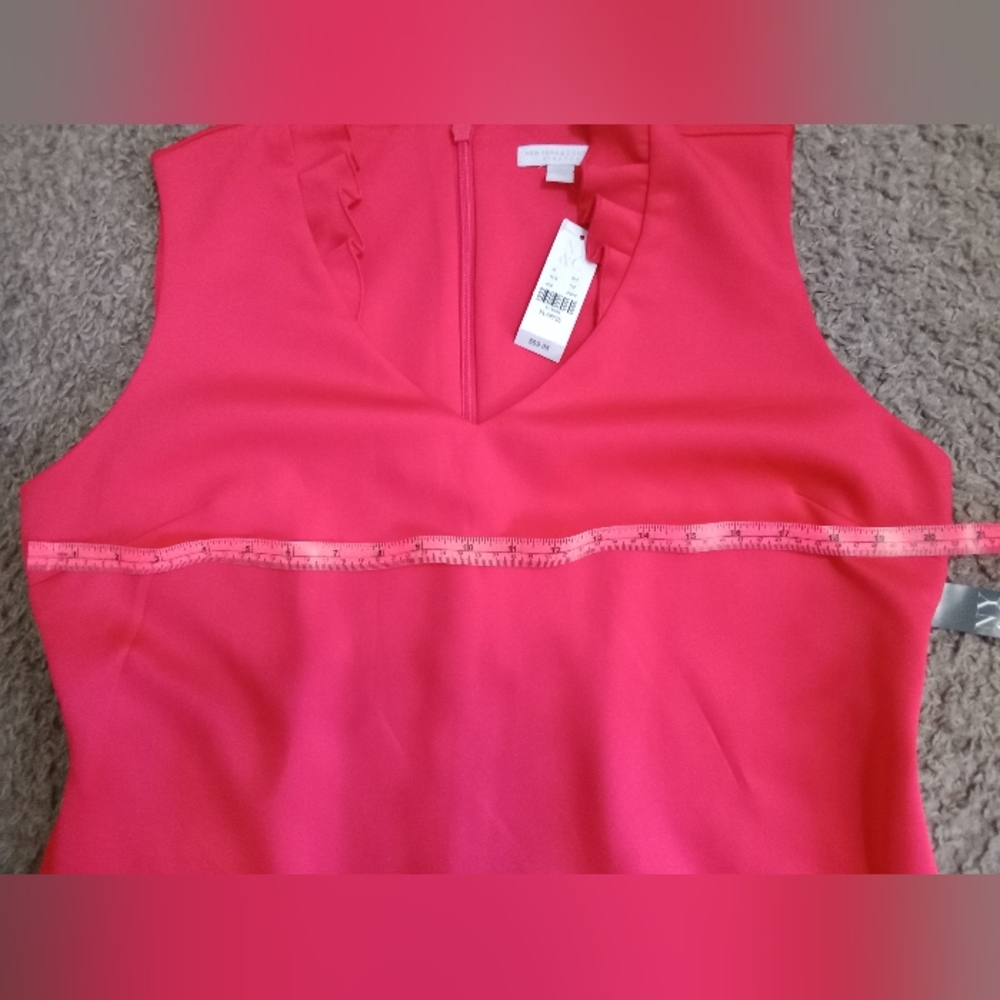 NY&CO RED RUFFLE SLEEVELESS DRESS SIZE XL - Picture 4 of 8